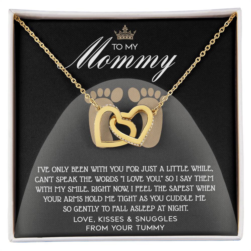To My Mommy to be Double Heart Necklace
