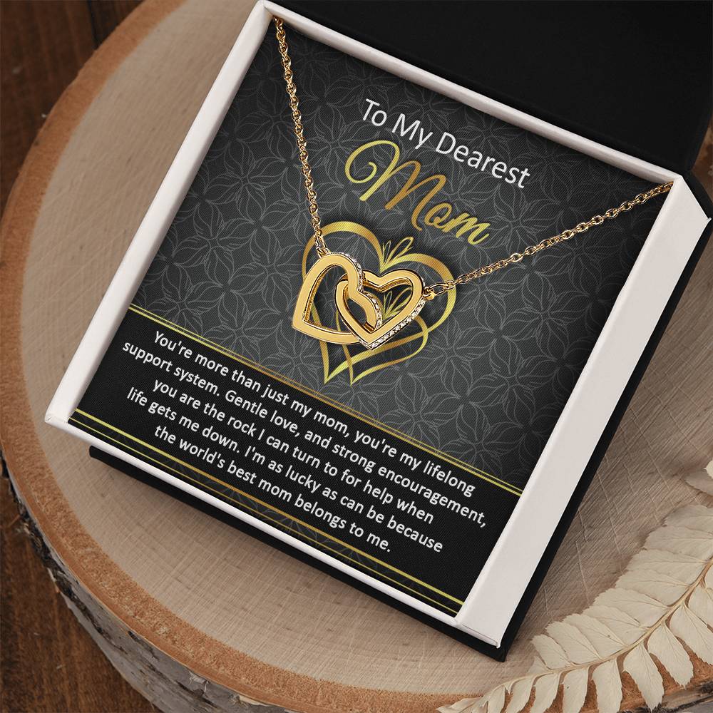 Mom-Belongs To Me Double Heart Necklace