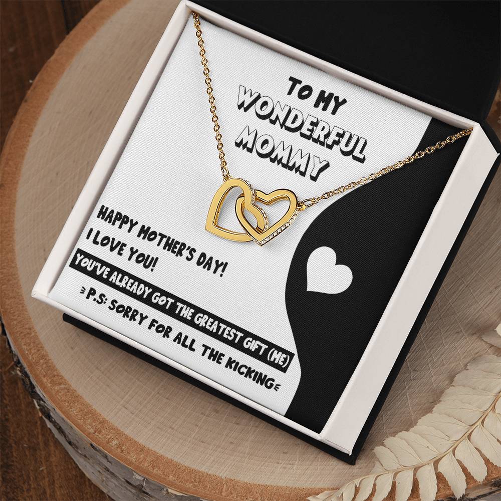 Mom To Be-The Greatest Gift Double Heart Necklace