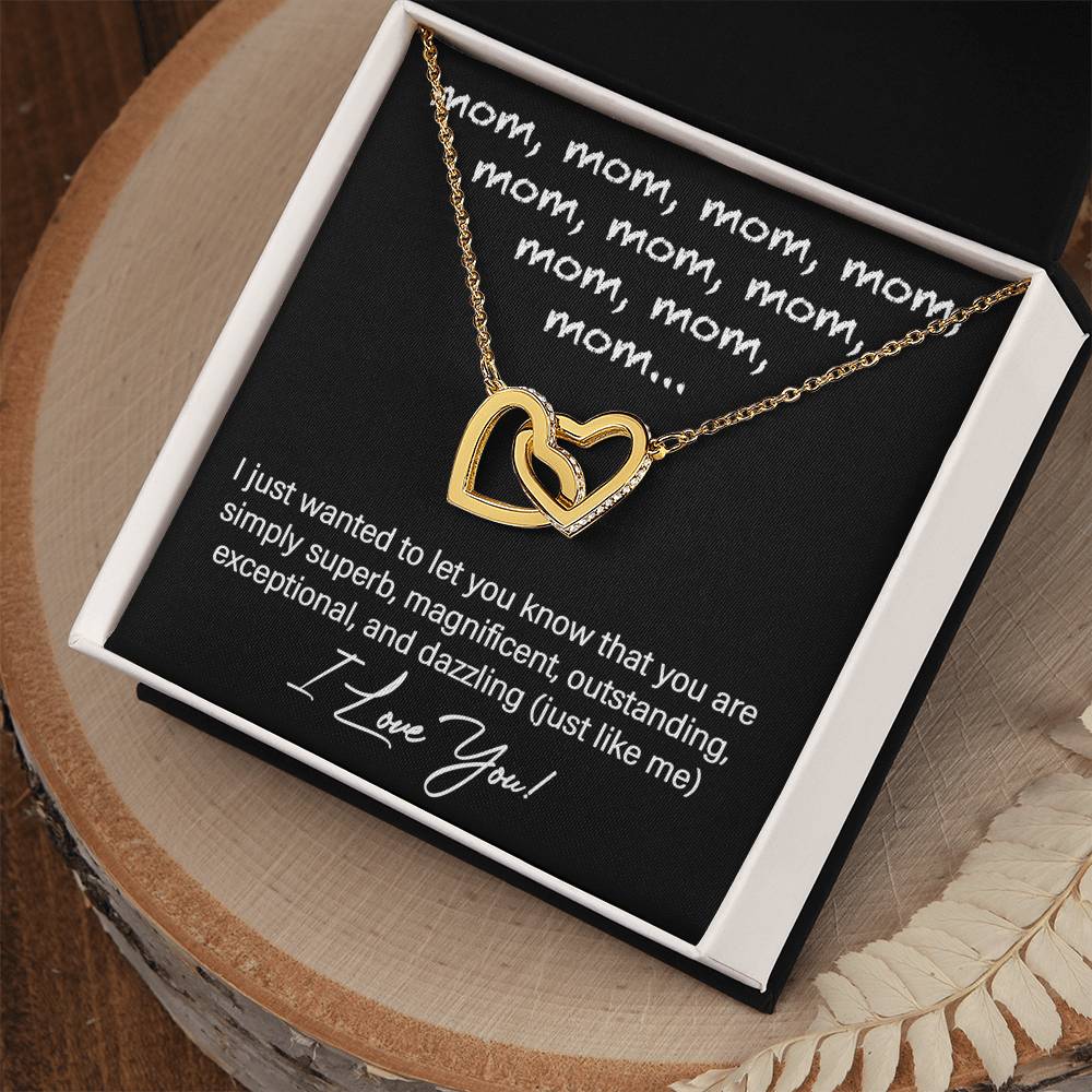 Mom Just Like Me Double Heart Necklace