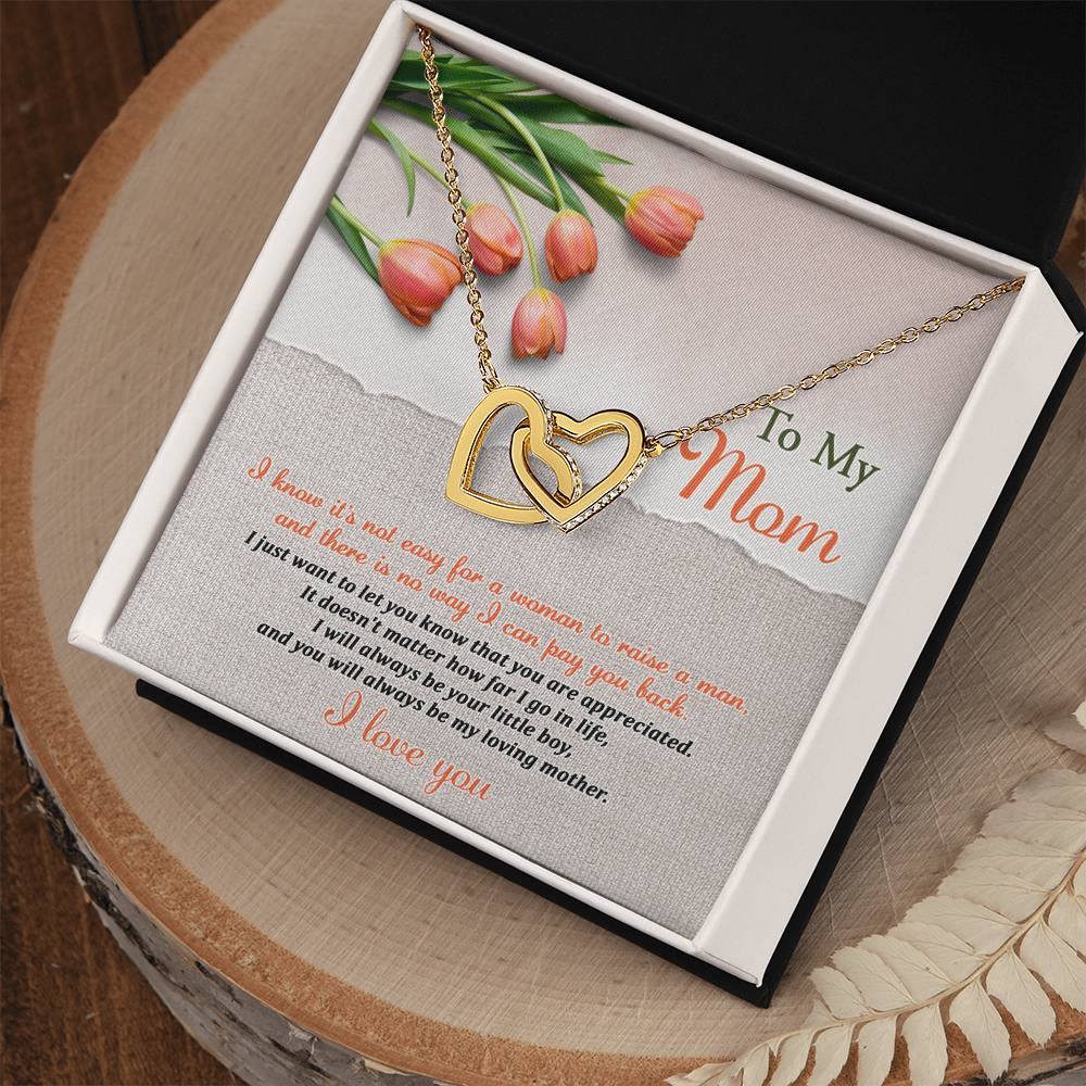 I Love you mom Double Heart Necklace