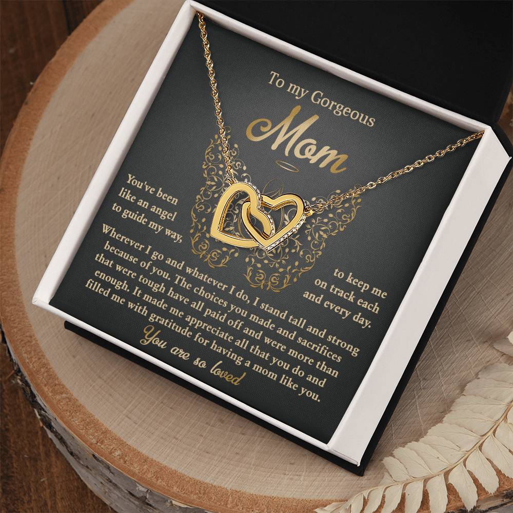 To my Gorgeous Mom - Like An Angel Double Heart Necklace