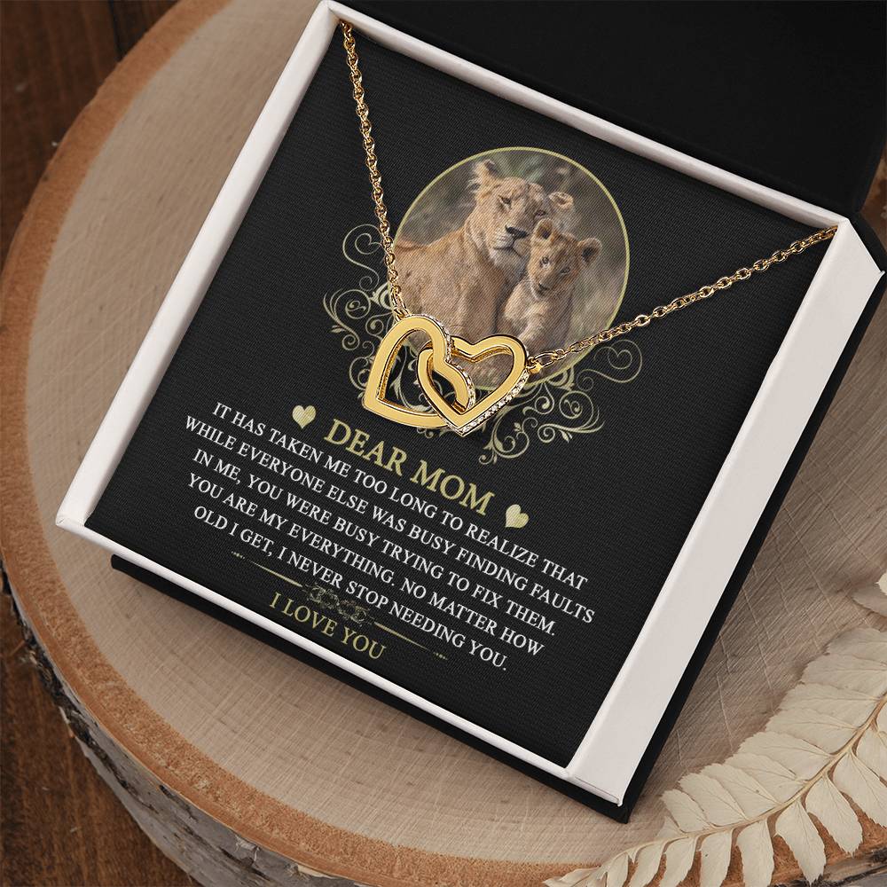 Mom, My Everything Double Heart Necklace