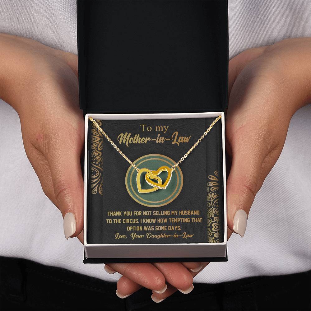 Mother-In-Law-Thank You Double Heart Necklace