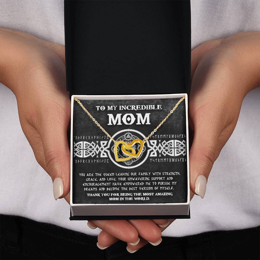 Mom, The Queen 2 Double Heart Necklace