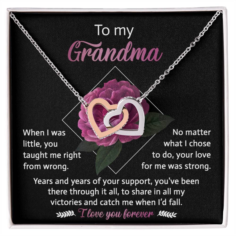 Grandma-Love For Me Double Heart Necklace