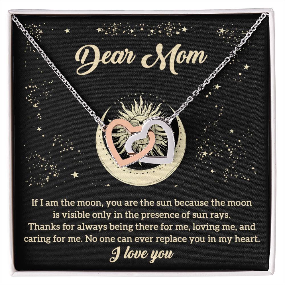 Mom, Always There For Me Double Heart Necklace