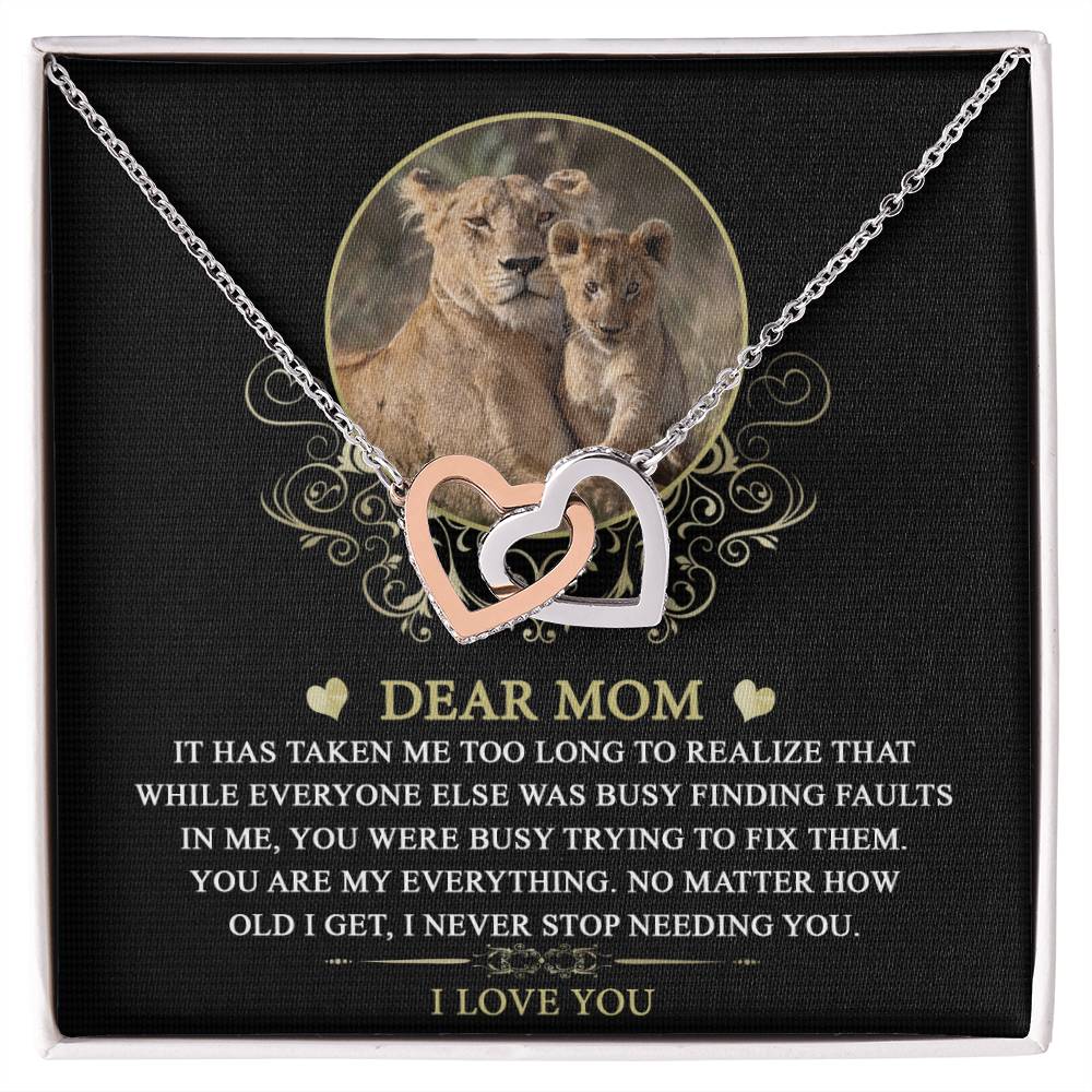 Mom, My Everything Double Heart Necklace
