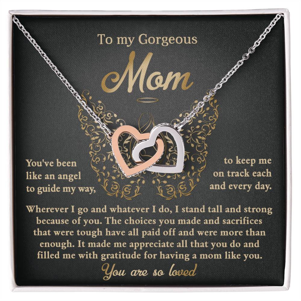 To my Gorgeous Mom - Like An Angel Double Heart Necklace