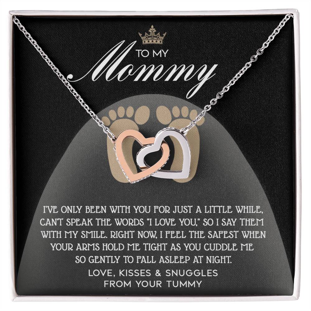To My Mommy to be Double Heart Necklace