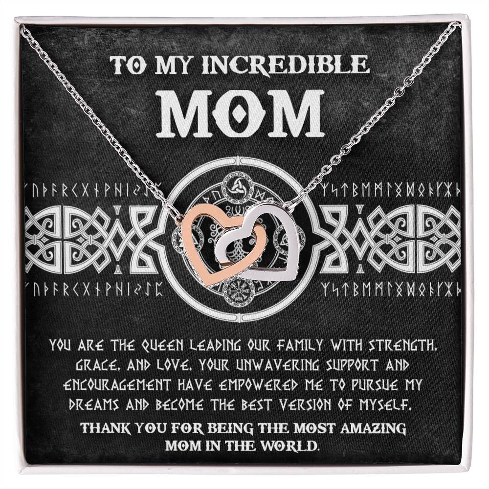 Mom, The Queen 2 Double Heart Necklace