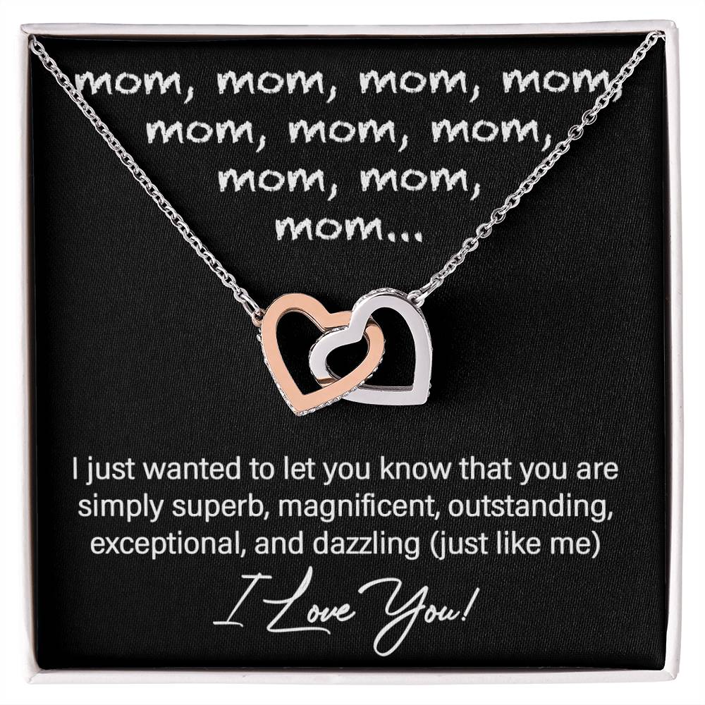Mom Just Like Me Double Heart Necklace