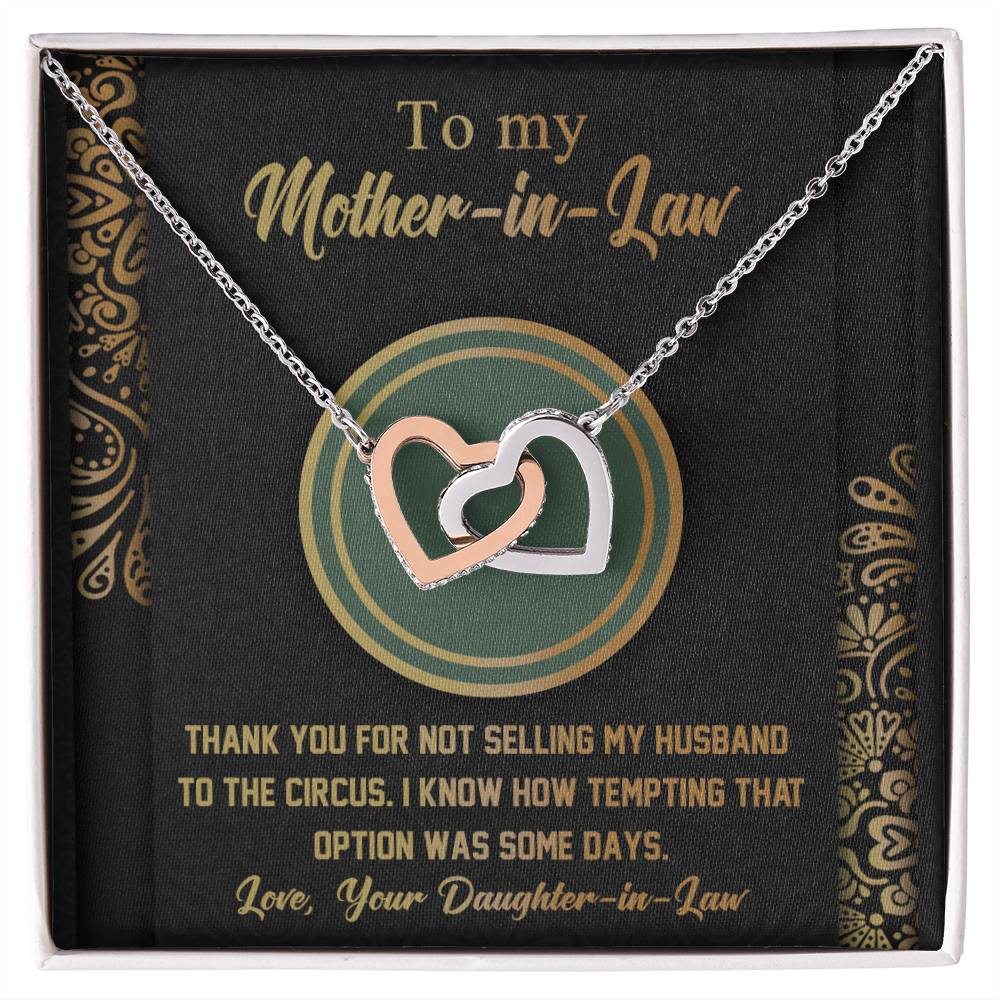Mother-In-Law-Thank You Double Heart Necklace
