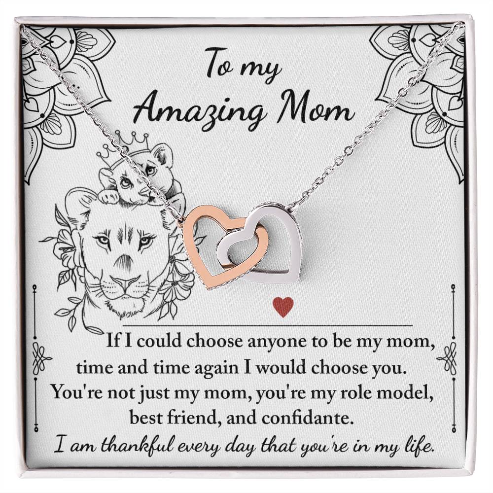 Mom Be, Amazing My Mom Double Heart Necklace