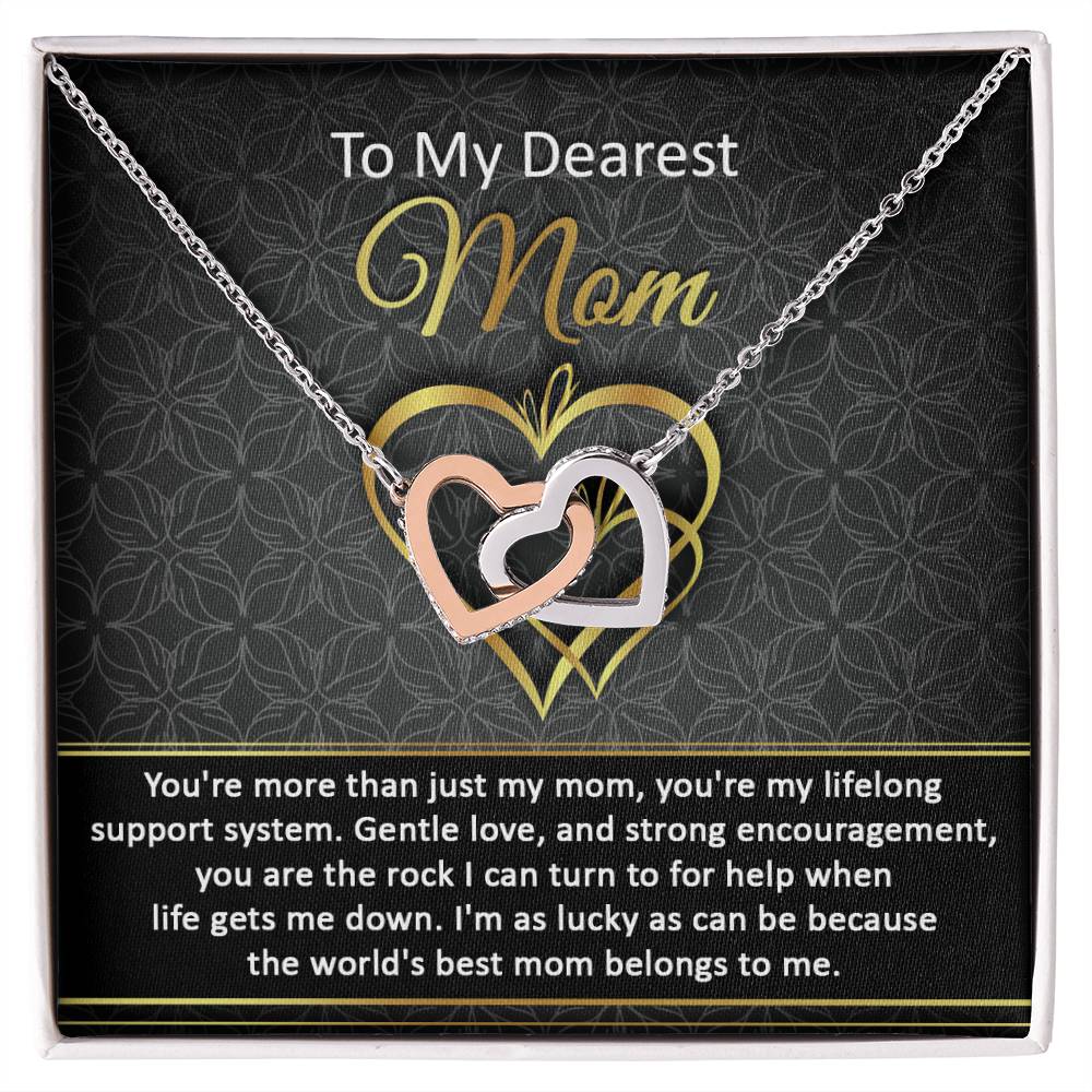 Mom-Belongs To Me Double Heart Necklace