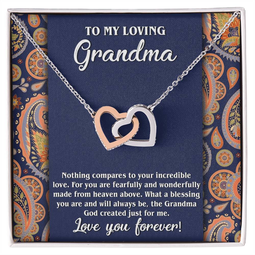 To My Loving Grandma Double Heart Necklace