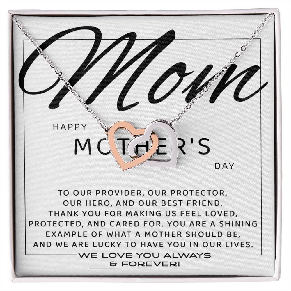 Mom -Happy Mother’s day Double Heart Necklace