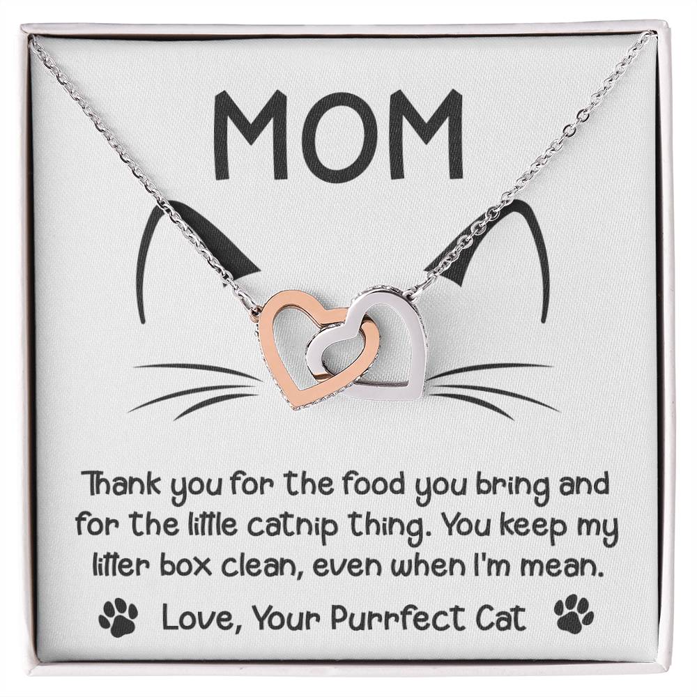 Cat Mom When I'm Mean Double Heart Necklace