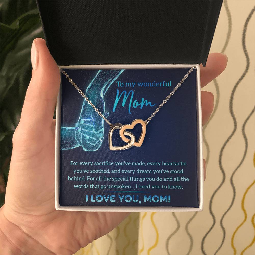 To my wonderful Mom - I love you Double Heart Necklace