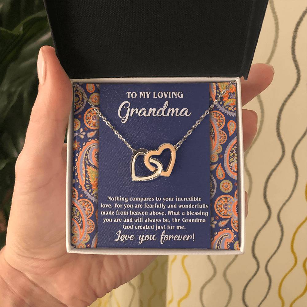 To My Loving Grandma Double Heart Necklace