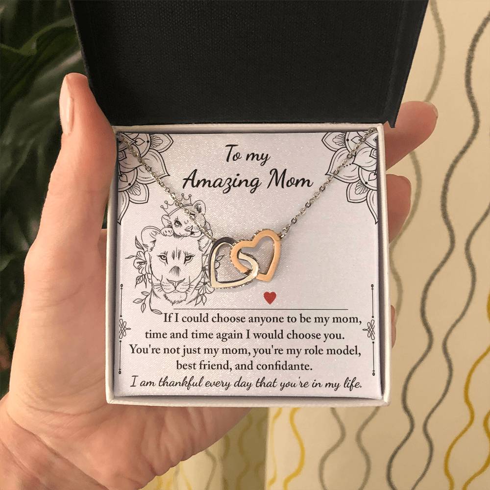 Mom Be, Amazing My Mom Double Heart Necklace