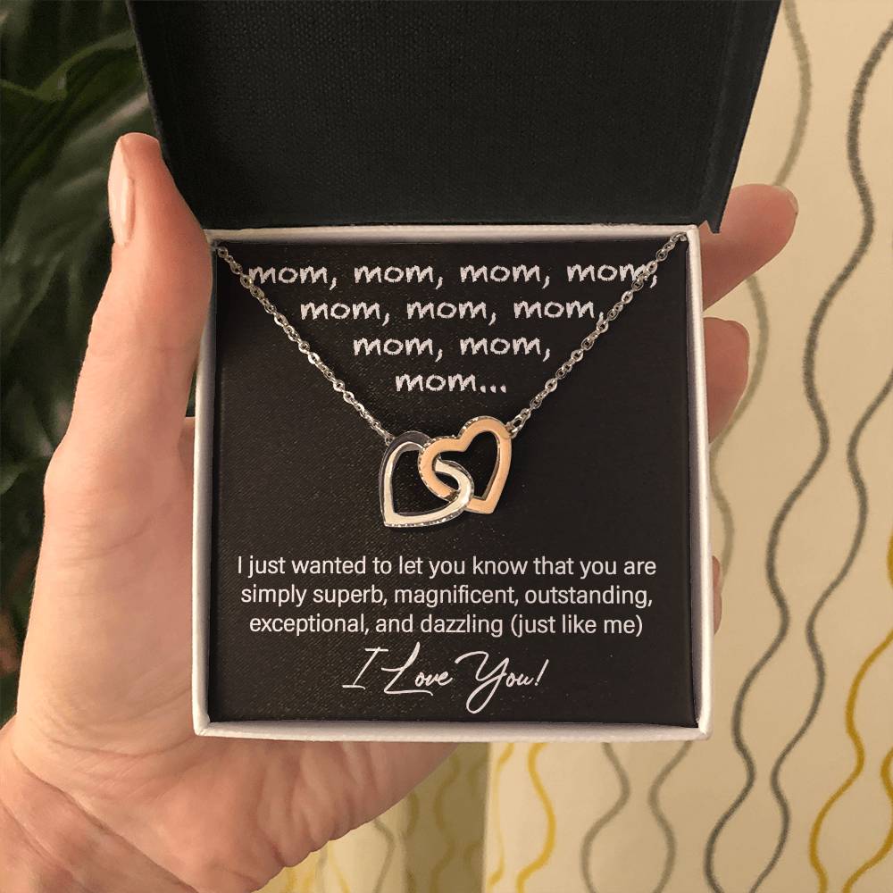 Mom Just Like Me Double Heart Necklace
