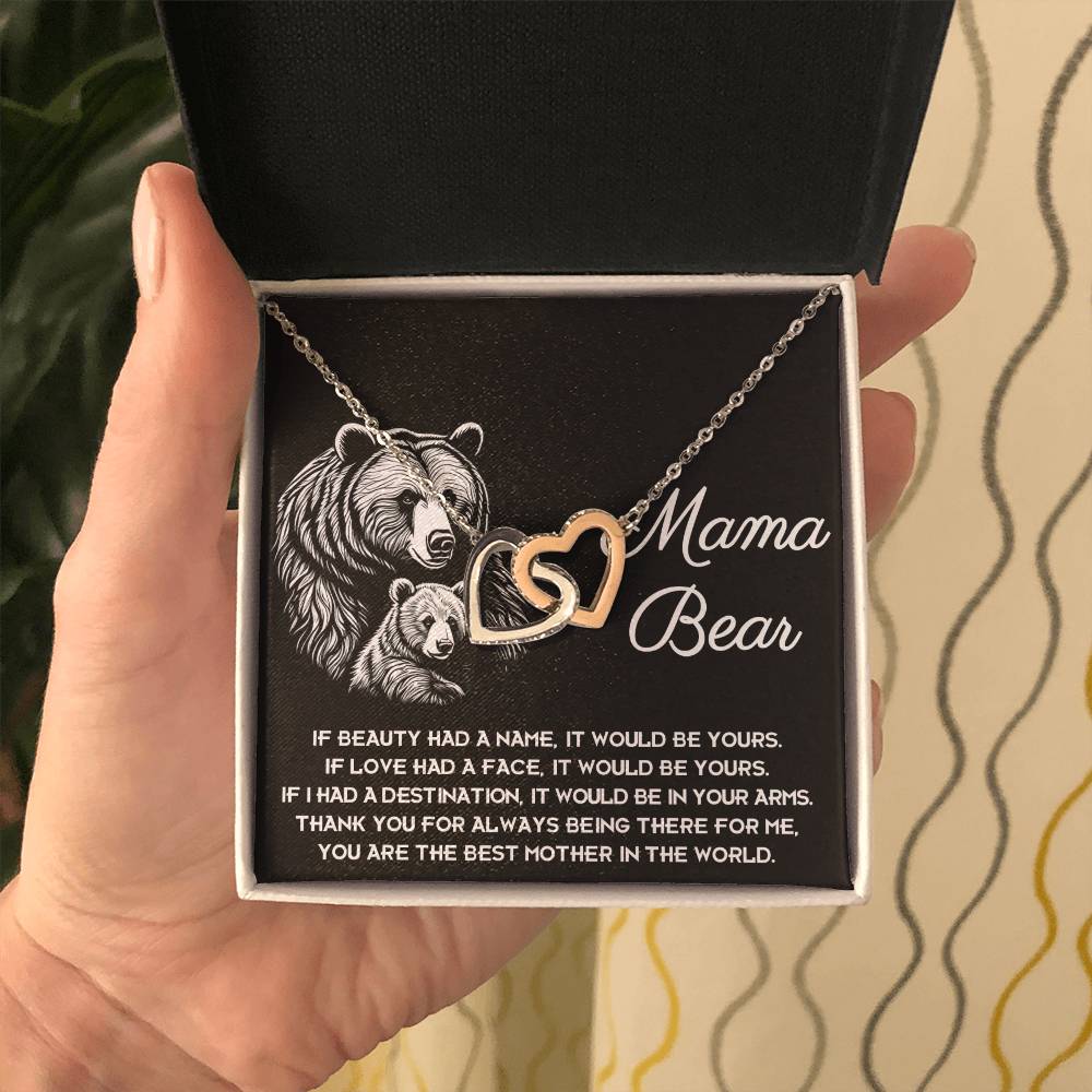 Mama Bear Double Heart Necklace