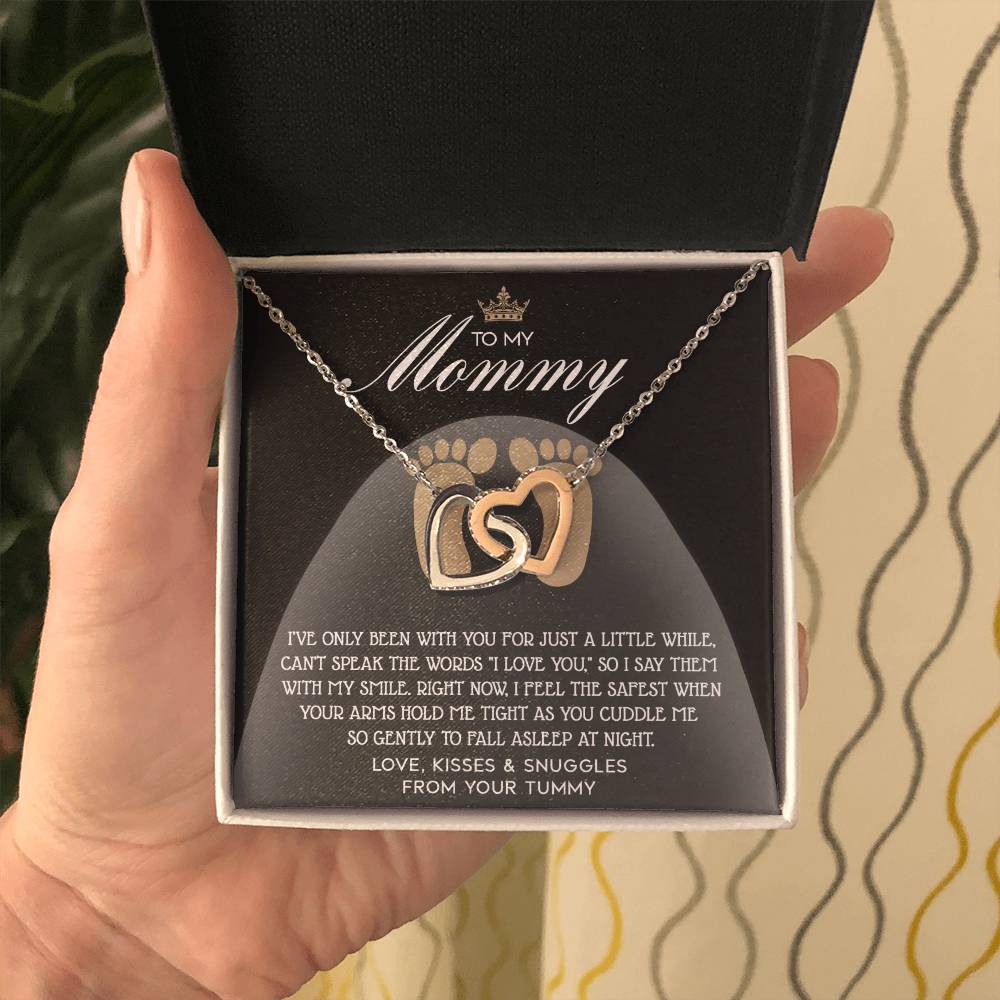 To My Mommy to be Double Heart Necklace