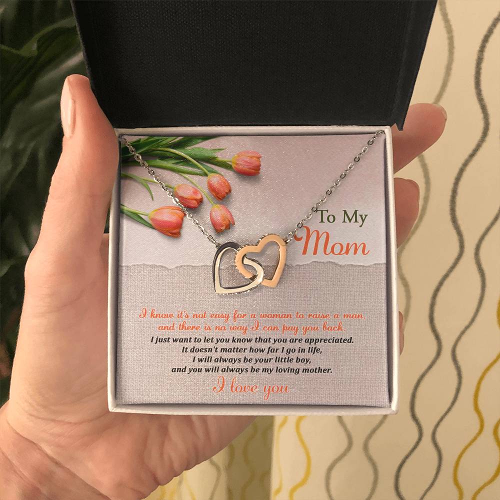 I Love you mom Double Heart Necklace