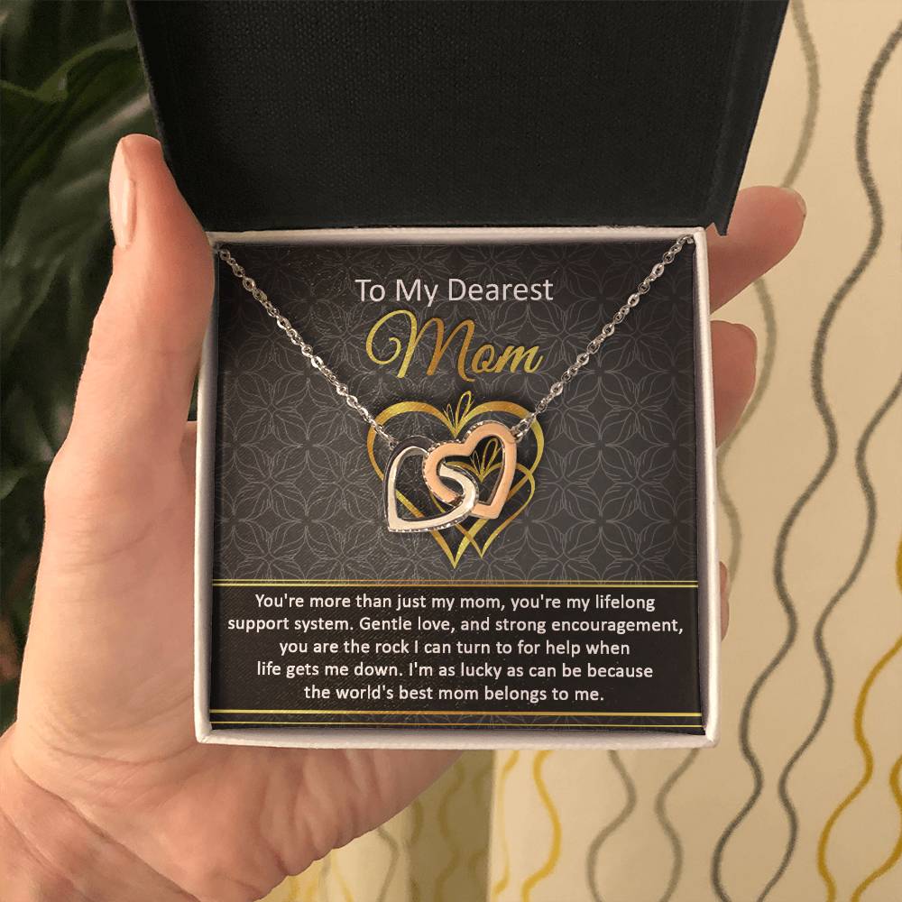 Mom-Belongs To Me Double Heart Necklace