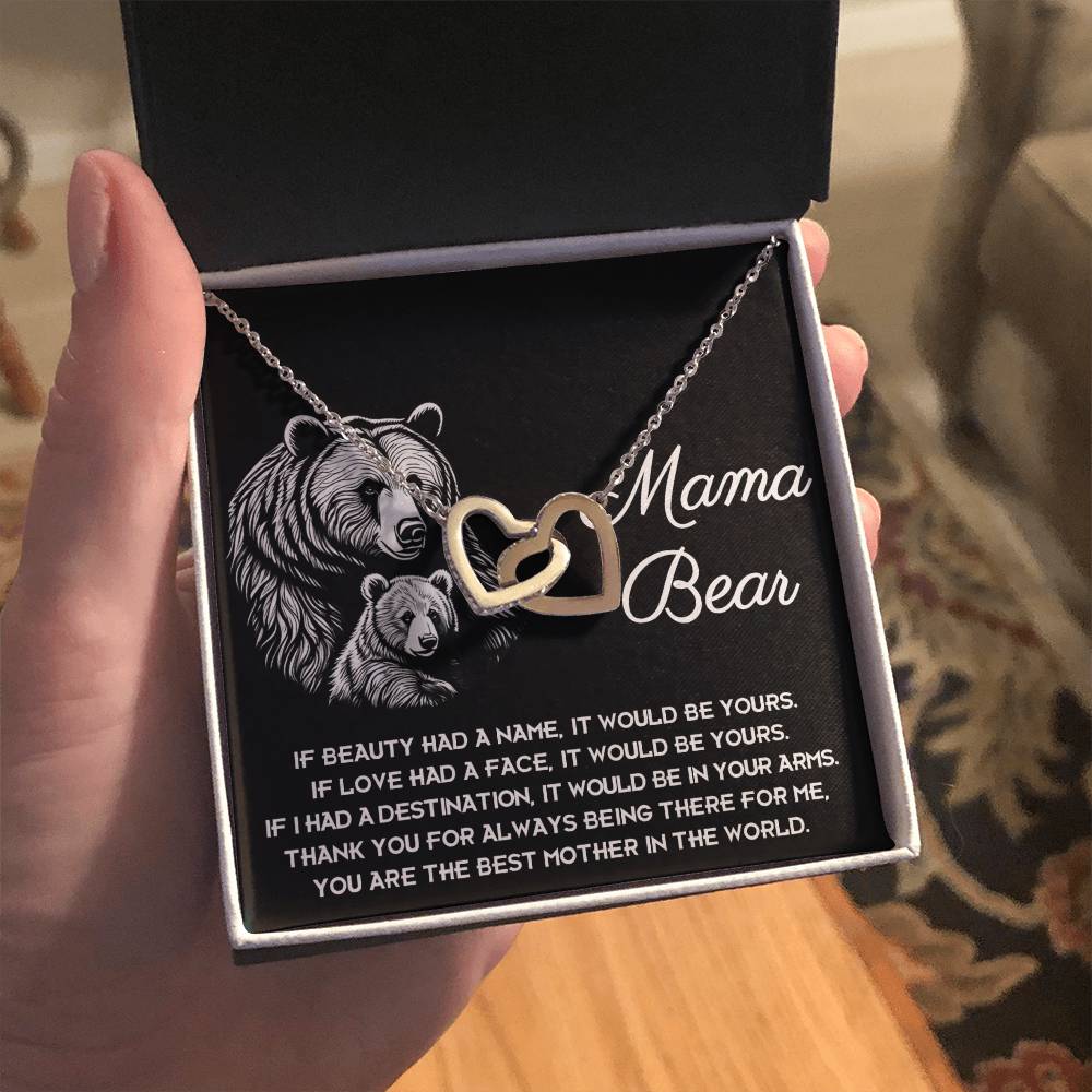Mama Bear Double Heart Necklace
