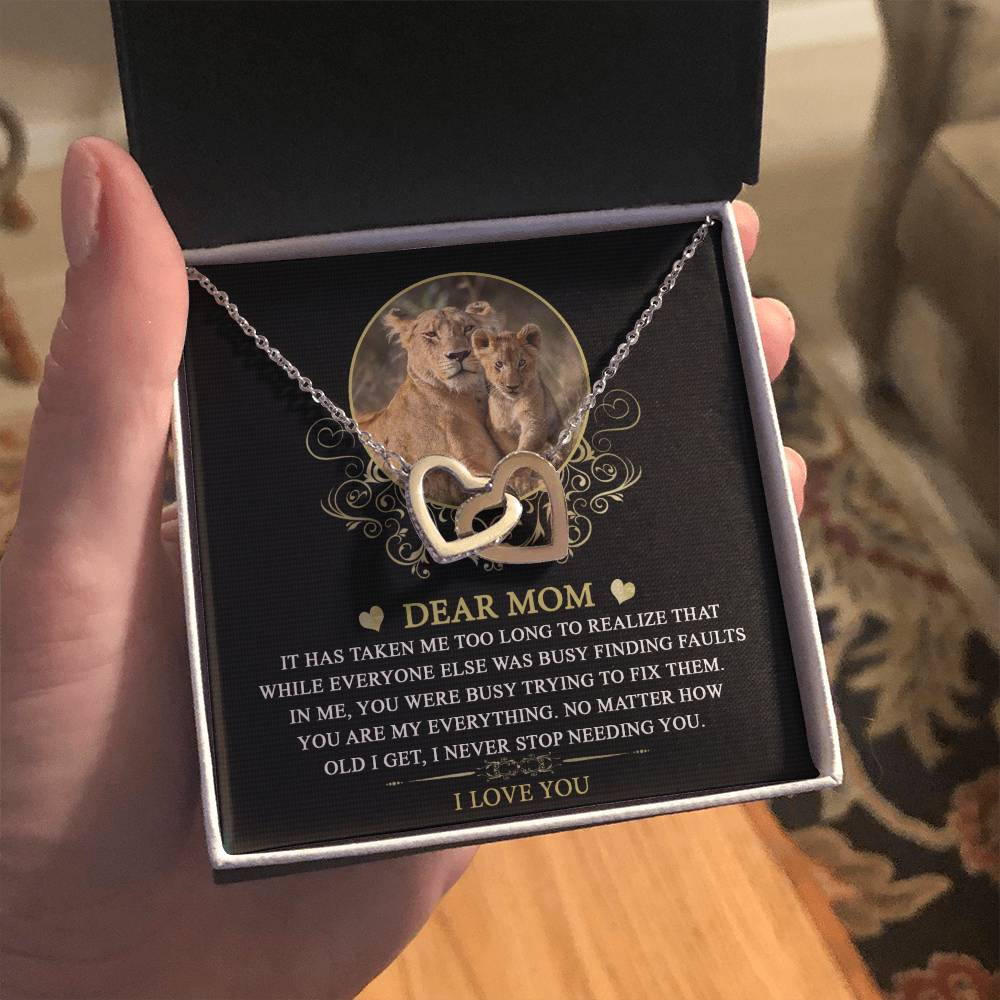 Mom, My Everything Double Heart Necklace