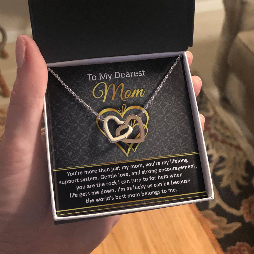 Mom-Belongs To Me Double Heart Necklace