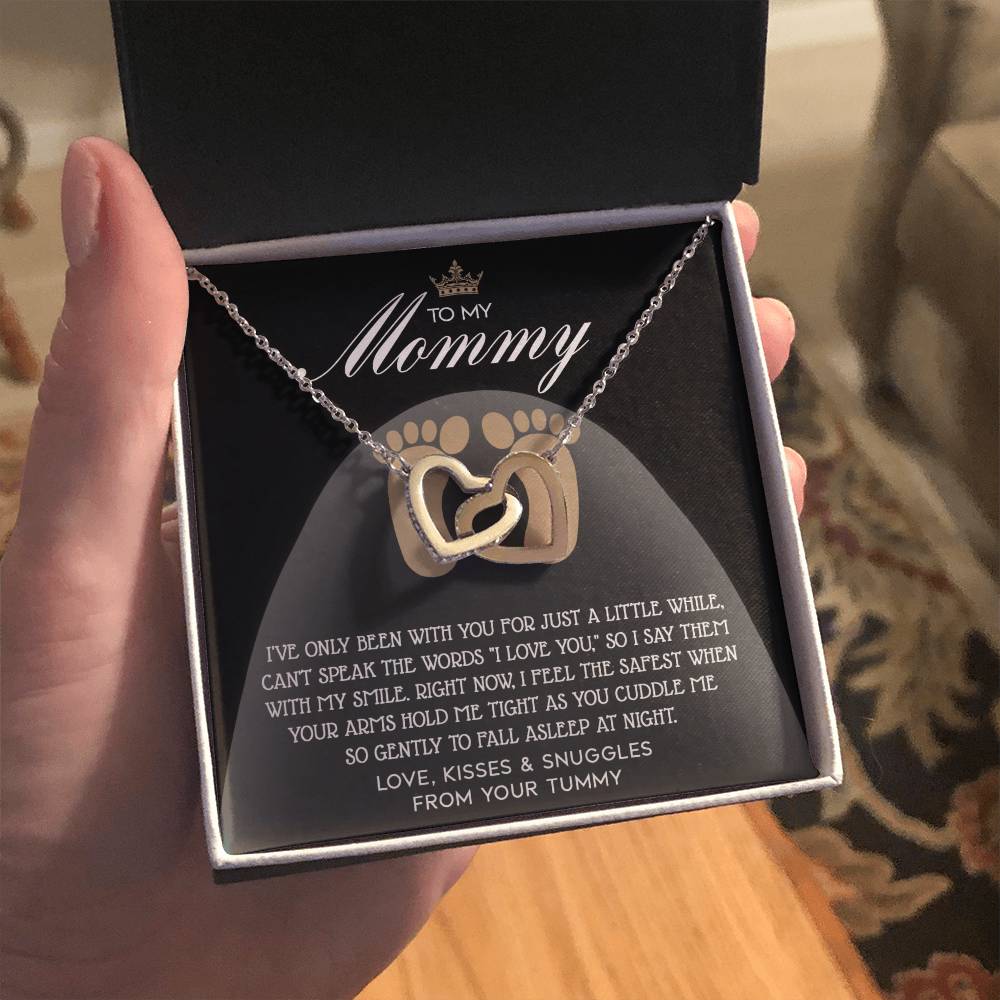 To My Mommy to be Double Heart Necklace