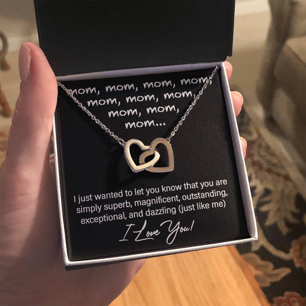 Mom Just Like Me Double Heart Necklace