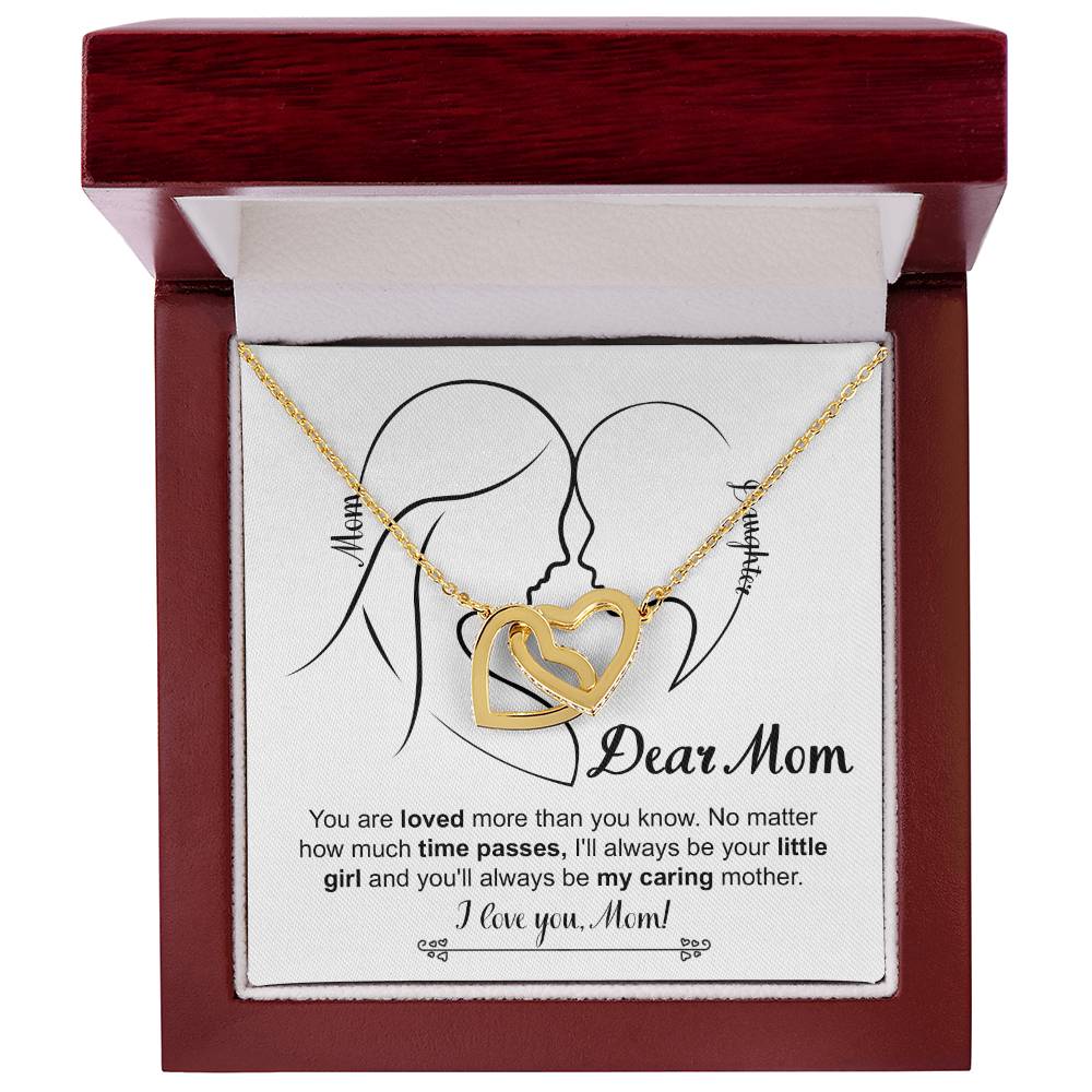 Mom, Your Little Girl Double Heart Necklace