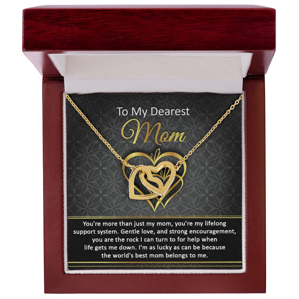 Mom-Belongs To Me Double Heart Necklace