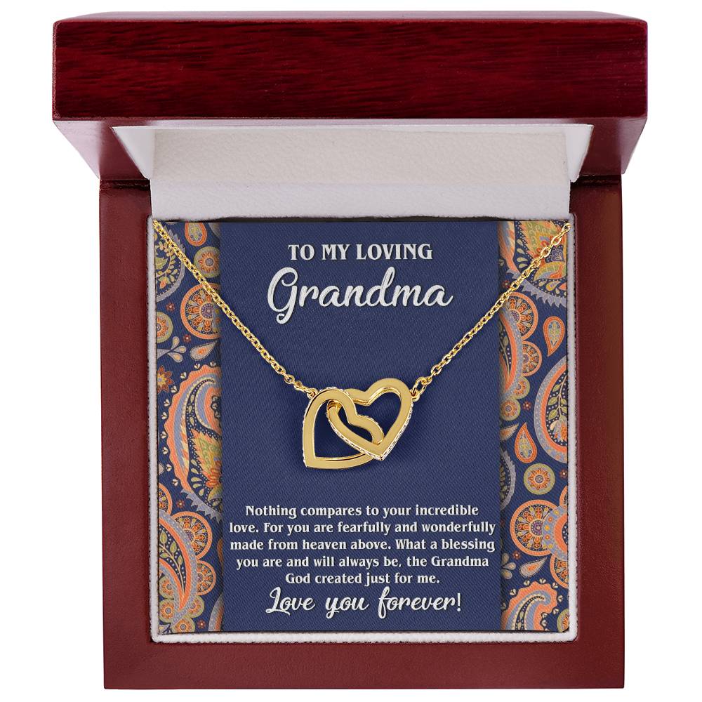 To My Loving Grandma Double Heart Necklace