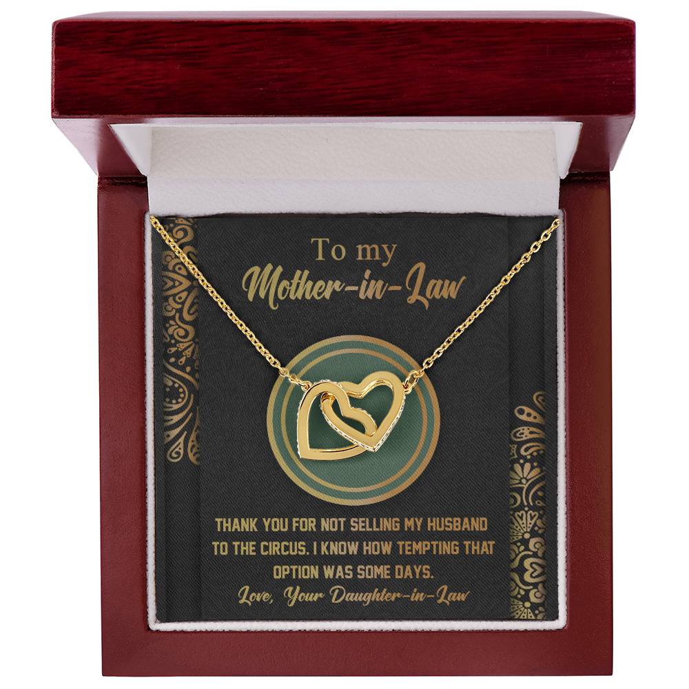 Mother-In-Law-Thank You Double Heart Necklace