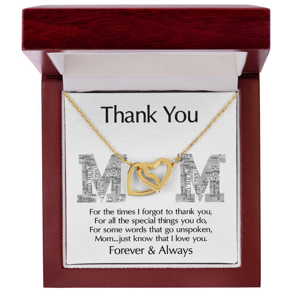 Thank You Mom Double Heart Necklace