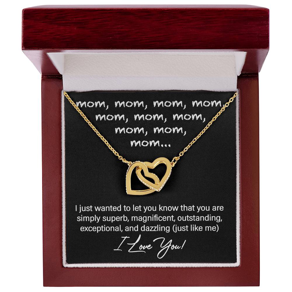 Mom Just Like Me Double Heart Necklace