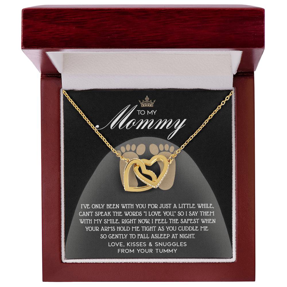 To My Mommy to be Double Heart Necklace