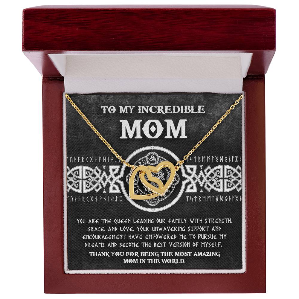 Mom, The Queen 2 Double Heart Necklace