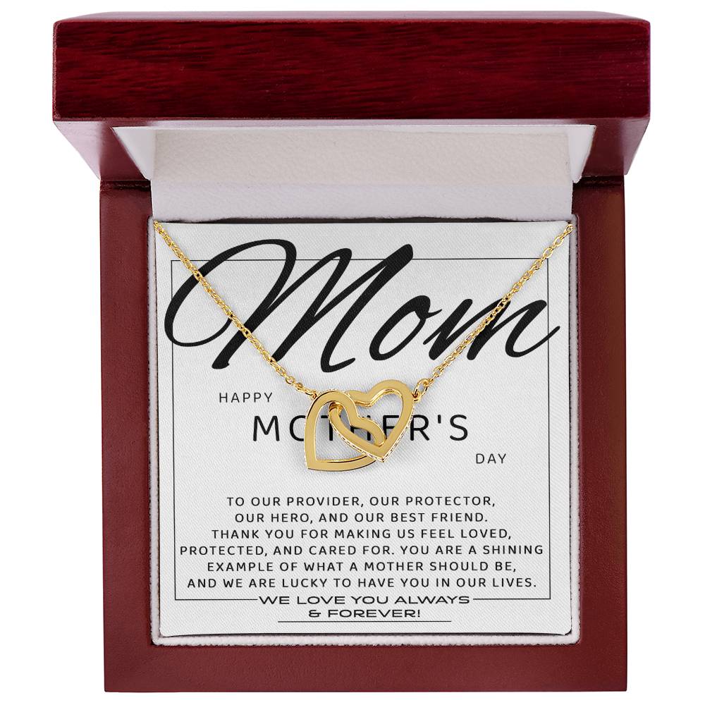 Mom -Happy Mother’s day Double Heart Necklace