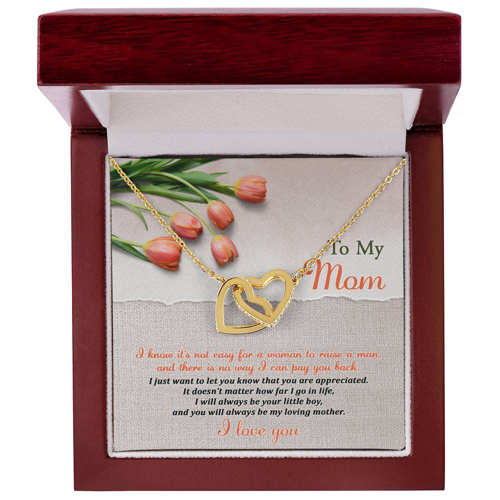 I Love you mom Double Heart Necklace