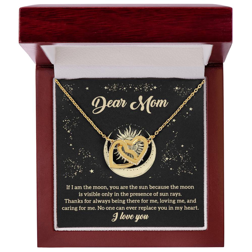 Mom, Always There For Me Double Heart Necklace