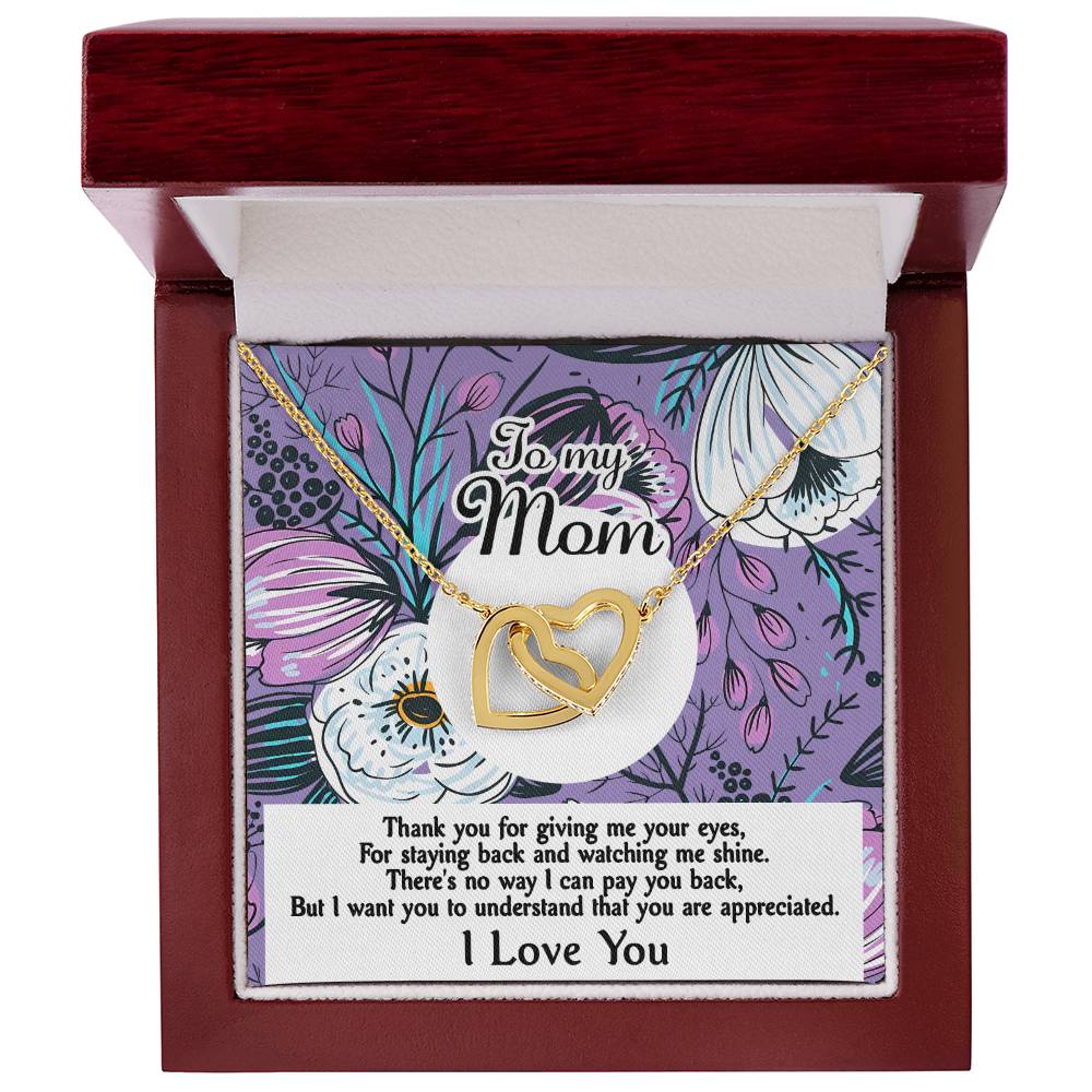 Mom You Are Appreciated Double Heart Necklace