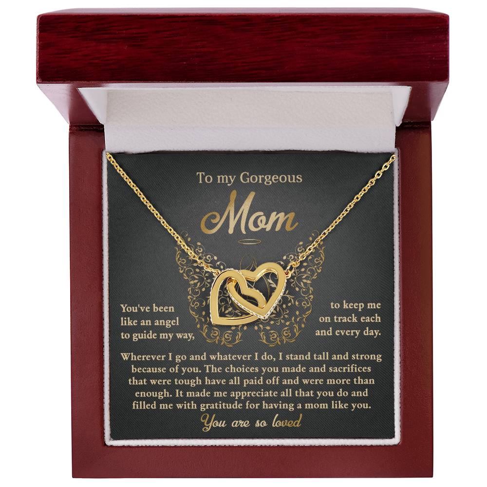 To my Gorgeous Mom - Like An Angel Double Heart Necklace