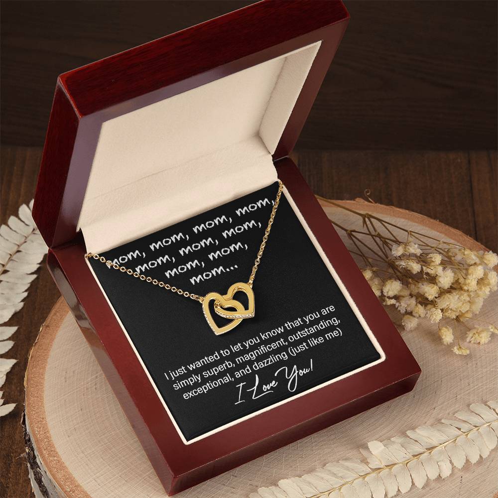 Mom Just Like Me Double Heart Necklace