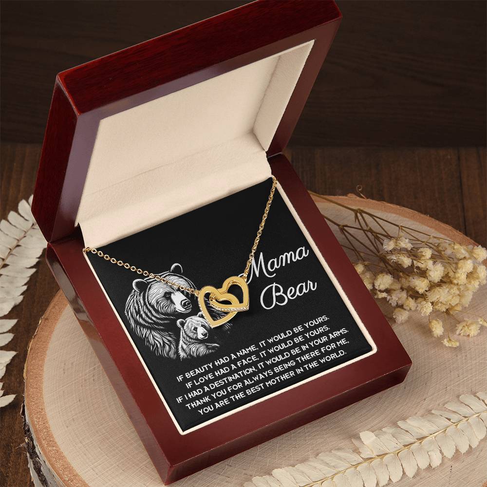 Mama Bear Double Heart Necklace